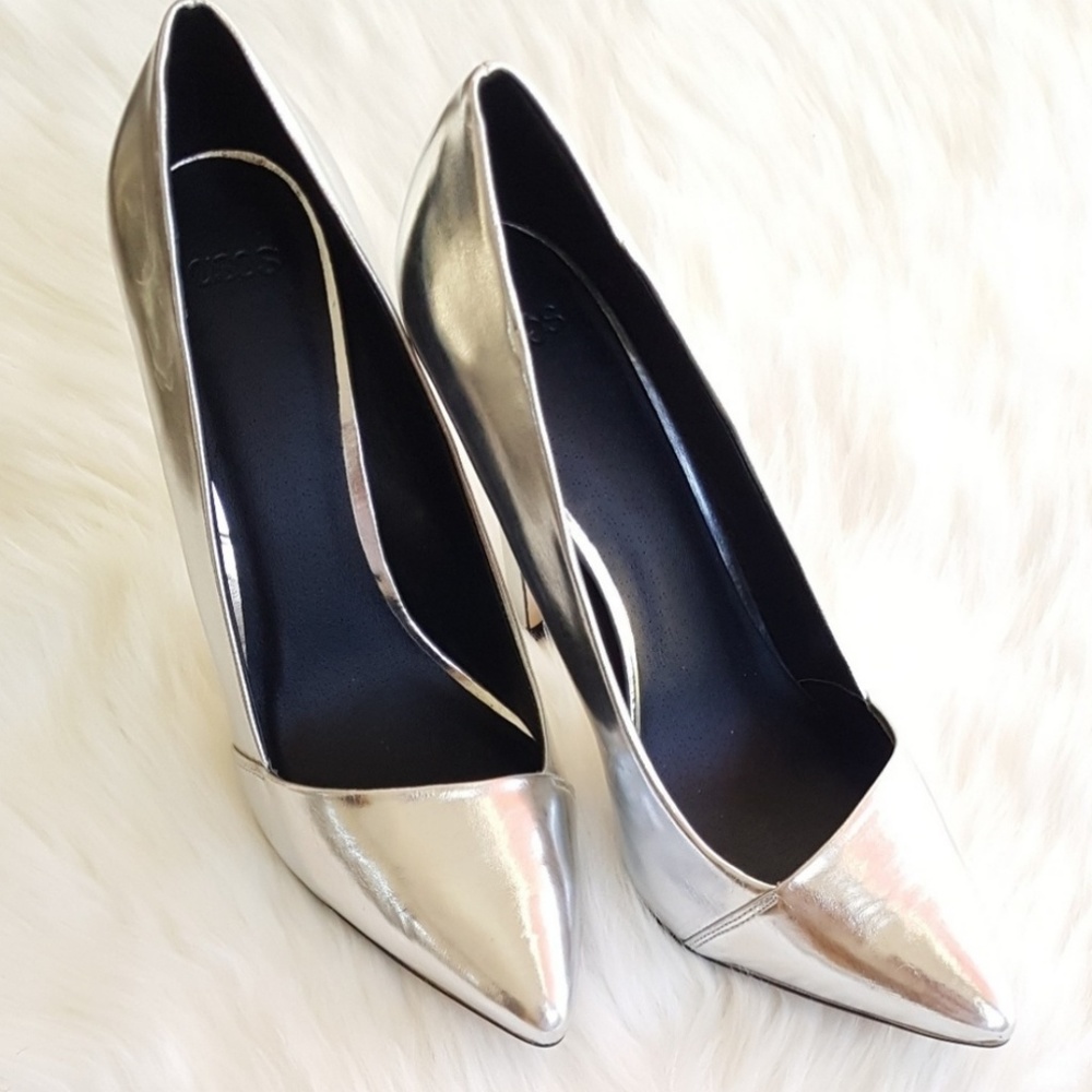 Asos Silver pointy high heels
